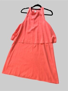 Everly Coral Layered Halter Dress Sz.S